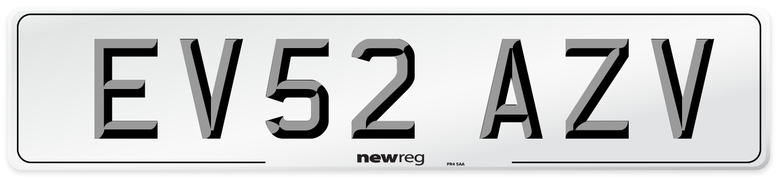 EV52 AZV Number Plate from New Reg